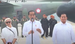 Mentan Prabowo Dampingi Jokowi Lepas Bantuan Bagi Palestina
