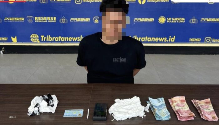 Polres Luwu Ringkus Pengedar Sabu di Bupon, Amankan 14 Sachet Barang Bukti